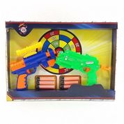Lancador de Dardos Brinquedo Infantil Com 2 Arminhas e Alvo