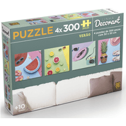 Quebra Cabeça Puzzle 4 X 300 Peças Decorart Verão - Grow 3588