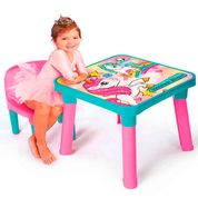 Mesinha Infantil Unicórnio Com Cadeira Mesa Criança