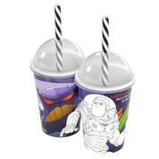 Copo Infantil do Buzz Lightyear com Tampa e Canudo – 1 Unidade