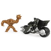 Veículo Batciclo e Figuras Batman vs Clayface DC Comics