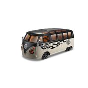 Miniatura - Kombi - Volkswagen Van Samba - 1:25 - Maisto Harley Davidson - Bege e Preto