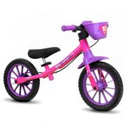 Bicicleta Balance Bike Feminina Aro12 Nathor Multicor Menina