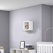 Nicho Suspenso Aéreo Multiuso Organizador Aquarela Para Quarto Infantil Bebê Madeira MDP Branco