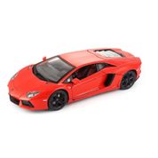 Miniatura - Carro - Lamborghini Aventador - 1:18 -Bburago Plus - LARANJA