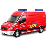 Miniatura - Carro - Mercedes Sprinter - 1:50 - Bburago Emergency - Bombeiros - Vermelho