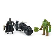 Conjunto de Figuras e Acessórios - DC Comics - Batman vs Swamp Thing - Batciclo - Sunny