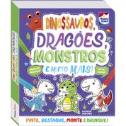 Livro Colorir e Montar Dinossauros, Dragões, Monstros e Muito Mais!