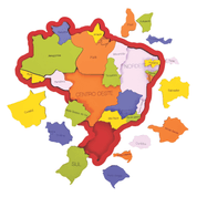 Quebra-Cabeça Mapa do Brasil - Regiões, Estados e Capitais