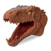 Fantoche Tiranossauro Rex Cabeça T-rex Brinquedo Infantil cor:marrom