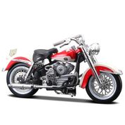 Miniatura Moto Harley Davidson 1958 FLH Duo Glide 1/24 Vermelho