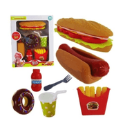 Kit Cozinha Infantil Sanduiche Comidinha Sobremesa Donut