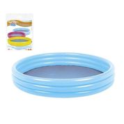 PISCINA INFANTIL INFLAVEL COLORIDA REDONDA 3 ANEIS 99L CRIANCAS AZUL