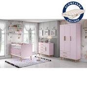 Conjunto para Quarto Carolina Baby Quarto Infantil Completo Rosa