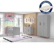 Conjunto para Quarto Carolina Baby Quarto Infantil Completo Cinza