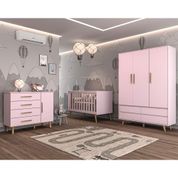 Conjunto para Quarto Carolina Baby de Bebê Rosa Fosco