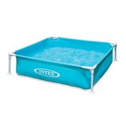 Piscina Infantil de Armação Estrutural Retangular Metal Azul 342L Intex - 57173