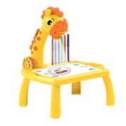 Mesa De Desenho Infantil Girafa Com Projetor Para Desenho cor:amarela