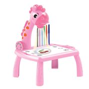 Mesa De Desenho Infantil Girafa Com Projetor Para Desenho cor:rosa