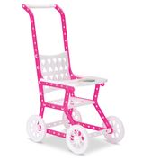 Carrinho De Boneca Infantil Rosa e Branco Meninas Passeio