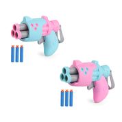 Arminha Brinquedo Lança Dardo Pistola Tipo Nerf Promoção cor:rosa