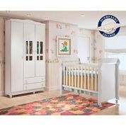 Conjunto para Quarto Carolina Baby de Bebê Branco Brilho