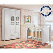 Conjunto para Quarto Carolina Baby Infantil Branco Brilho