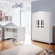 Conjunto para Quarto Carolina Baby de Bebê Branco Brilho