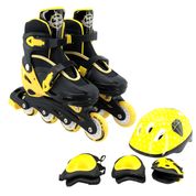 Kit Patins In Line Infantil Preto nº 34 ao 37