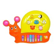 Teclado Piano Musical Infantil Caracol Luz e Som DM Toys