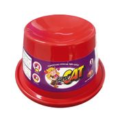 Comedouro Plástico Gato Super Cat - 200 Ml - Vermelho - Furacão Pet