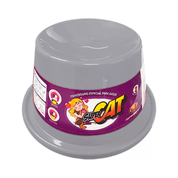 Comedouro Plástico Gato Super Cat - 200 Ml - Cinza Export Furacão Pet