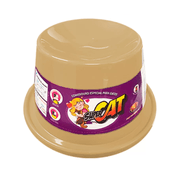 Comedouro Plástico Gato Super Cat - 200 Ml - Marrom Export Furacão Pet