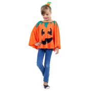 Fantasia Poncho Abóbora Infantil - Halloween