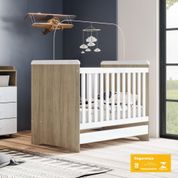 Berço Mini Cama Quarto Infantil 3 em 1 Cafuné Certificado Inmetro 100% MDF Madeira Rústico Branco