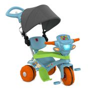 Triciclo Infantil com Capota - Passeio e Pedal - Azul - Bandeirante