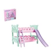 BRINQUEDO INFANTIL BERÇO DE MONECA BELICHE CAMINHA COM ESCORREGADOR AZUL BICAMA BEBE DUPLO ROSA VERDE AGUA