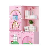 GUARDA ROUPA MODULAR INFANTIL ESTANTE ORGANIZADOR DE BRINQUEDOS ROUPAS SAPATOS 6 MODULOS CASTELO DA PRINCESA ROSA