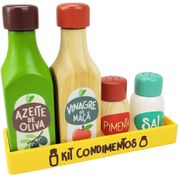 Coleção Comidinhas - Kit Condimentos de Madeira infantil 5pc