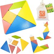 Tangram de Madeira - Quebra cabeça Brinquedo Criativo 10cm