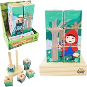 Brinquedo Encaixe Cubos Quebra-Cabeça - Chapeuzinho Vermelho