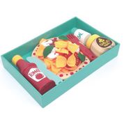 Coleção Comidinhas - Kit Macarronada brinquedo madeira 28Pcs