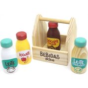 Coleção Comidinhas - Kit Bebidas Lacteas Madeira infantil