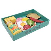 Coleção Comidinhas - Brinquedo Kit LANCHE Em Madeira 10 Pcs