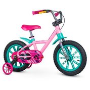 Bicicleta Infantil Aro 14 com Rodinhas First Pro Menina Nathor