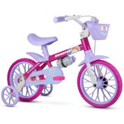 Bicicleta Infantil Aro 12 Houston Tina Mini com Rodinhas, Cestinha e Squeeze