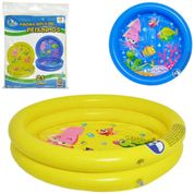 PISCINA INFLAVEL 21 LITROS INFANTIL BANHEIRA PEIXINHOS BEBE CRIANÇA 2 ANEIS ESTAMPADA COM KIT REPARO