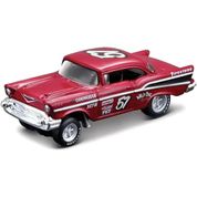 MINIATURA CARRO CHEVROLET BEL AIR 1/64 #54 VERMELHO - MAISTO