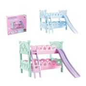 BELICHE DE BONECA BERCO DUPLO COM ESCORREGADOR CAMA INFANTIL CASA BEBE CAMINHA BICAMA Rosa