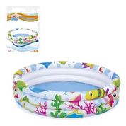 PISCINA 100 LITROS INFLAVEL FUNDO DO MAR 3 ANEIS INFANTIL DECORADA CRIANÇA BEBE PRAIA CAMPO VERÃO